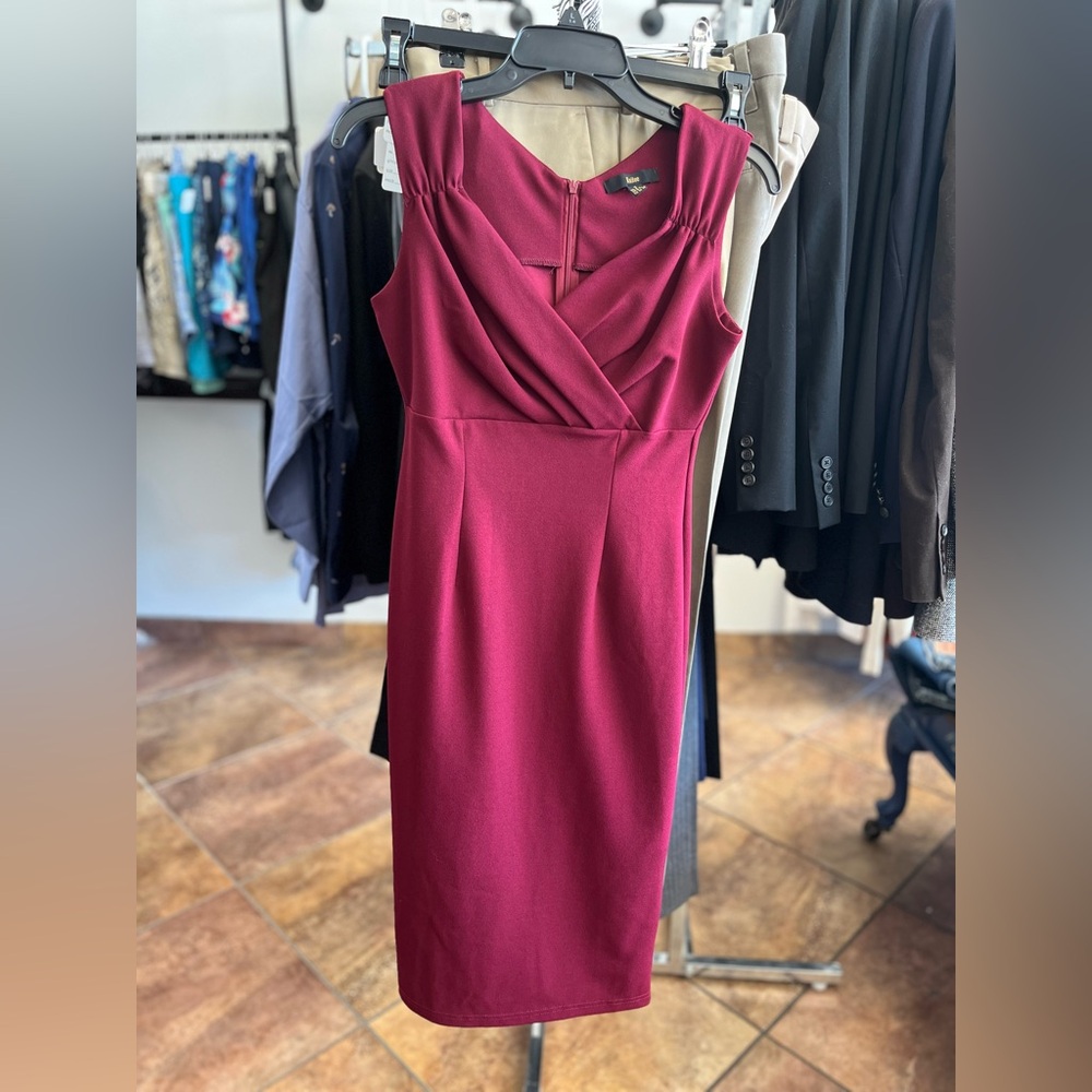 Elegant Burgundy Sleeveless Dress